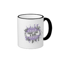 Fight Like a Girl Cool Button - General Cancer Mug