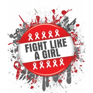Fight Like a Girl Cool Button - Heart Disease shirt
