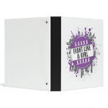 Fight Like a Girl Cool Button - Pancreatic Cancer 3 Ring Binders