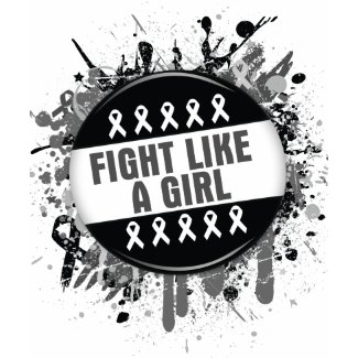 Fight Like a Girl Cool Button - Skin Cancer shirt