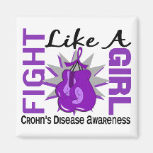 Fight Like A Girl Crohn's Disease 8.3 Refrigerator Magnet