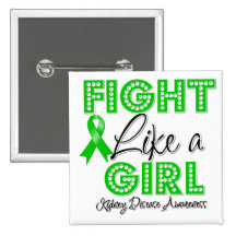 Fight Like a Girl Dazzling - Kidney Disease Pinback Button