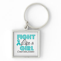 Fight Like a Girl Dazzling - Ovarian Cancer Keychain