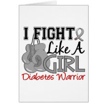 Fight Like A Girl Diabetes 15.2 Greeting Cards