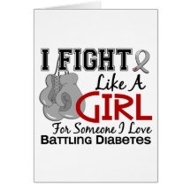 Fight Like A Girl Diabetes 15.6 Greeting Card