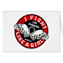 Fight Like A Girl Diabetes 16.5 Greeting Card