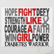 Fight Like A Girl Diabetes 23.4 Flyer Design