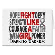 Fight Like A Girl Diabetes 23.4 Greeting Card