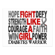Fight Like A Girl Diabetes 23.4 Post Card