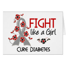 Fight Like A Girl Diabetes 38.82 Greeting Cards