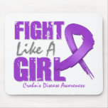 Fight Like A Girl Distressed Crohn's Disease mousepads