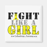 Fight Like a Girl Distressed - Endometriosis Fridge Magnets