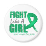 Fight Like A Girl Distressed Liver Cancer magnets