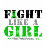 Fight Like a Girl Distressed - Mental Health t-shirts