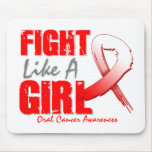 Fight Like A Girl Distressed Oral Cancer mousepads