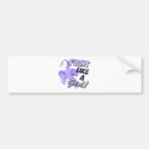 Fight Like A Girl Distressed Purple Bumper Stickers