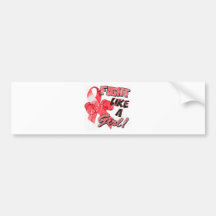 Fight Like A Girl Distressed Red Bumper Stickers