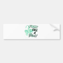 Fight Like A Girl Distressed Teal Bumper Stickers