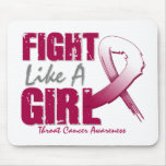Fight Like A Girl Distressed Throat Cancer mousepads
