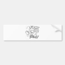 Fight Like A Girl Distressed White Bumper Sticker