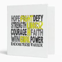 Fight Like A Girl Endometriosis 23.4 Vinyl Binders
