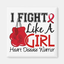 Fight Like A Girl Heart Disease 15.2 Fridge Magnets