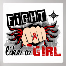 Fight Like A Girl Heart Disease 27.8 Print