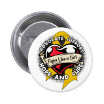 Fight Like a Girl Heart Ribbon - Appendix Cancer buttons