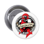 Fight Like a Girl Heart Ribbon - Blood Cancer buttons