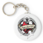 Fight Like a Girl Heart Ribbon - Bone Cancer keychains