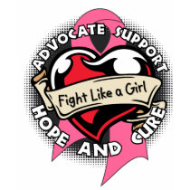 Fight Like a Girl Heart Ribbon - Breast Cancer t-shirts