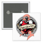 Fight Like a Girl Heart Ribbon Endometrial Cancer buttons
