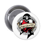 Fight Like a Girl Heart Ribbon - Melanoma buttons