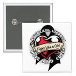 Fight Like a Girl Heart Ribbon - Skin Cancer buttons
