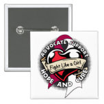Fight Like a Girl Heart Ribbon Throat Cancer buttons