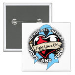 Fight Like a Girl Heart Ribbon - Thyroid Disease buttons