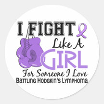 Fight Like A Girl Hodgkin's Lymphoma 15.6 Round Stickers