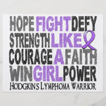 Fight Like A Girl Hodgkin's Lymphoma 23.4 Full Color Flyer