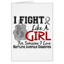 Fight Like A Girl Juvenile Diabetes 15.6 Greeting Cards