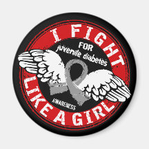 Fight Like A Girl Juvenile Diabetes 16.5 Fridge Magnets