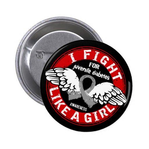 Fight Like A Girl Juvenile Diabetes 16.5 Pins