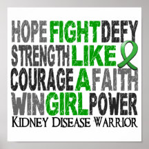 Fight Like A Girl Kidney Disease 23.4 Poster