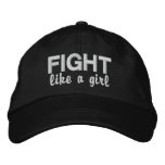 Fight Like A Girl Lung Cancer Embroidered Hat