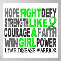 Fight Like A Girl Lyme Disease 23.4 Posters