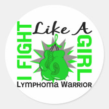 Fight Like A Girl Lymphoma 8.2 Round Sticker