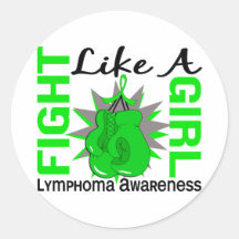 Fight Like A Girl Lymphoma 8.3 Round Stickers