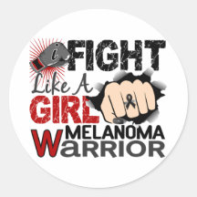 Fight Like A Girl Melanoma 20.2 Round Sticker