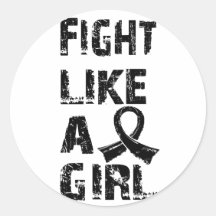Fight Like A Girl Melanoma 21.8 Round Sticker