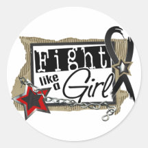 Fight Like A Girl Melanoma 24.8 Round Stickers