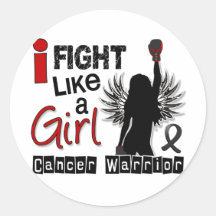 Fight Like A Girl Melanoma 26.2 Round Sticker